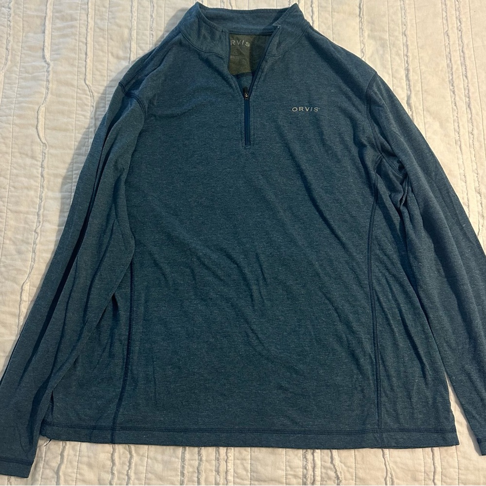 Orvis Blue Quarter-Zip Pullover